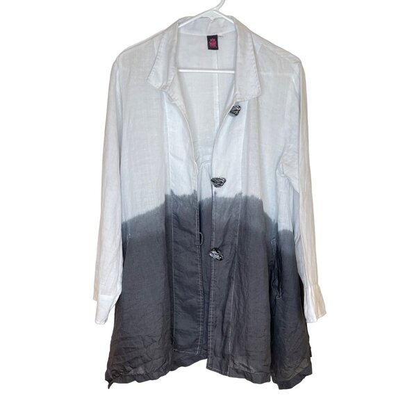 Cupcake International Linen Ombre Topper With Acrylic Buttons, L - Picture 2 of 12